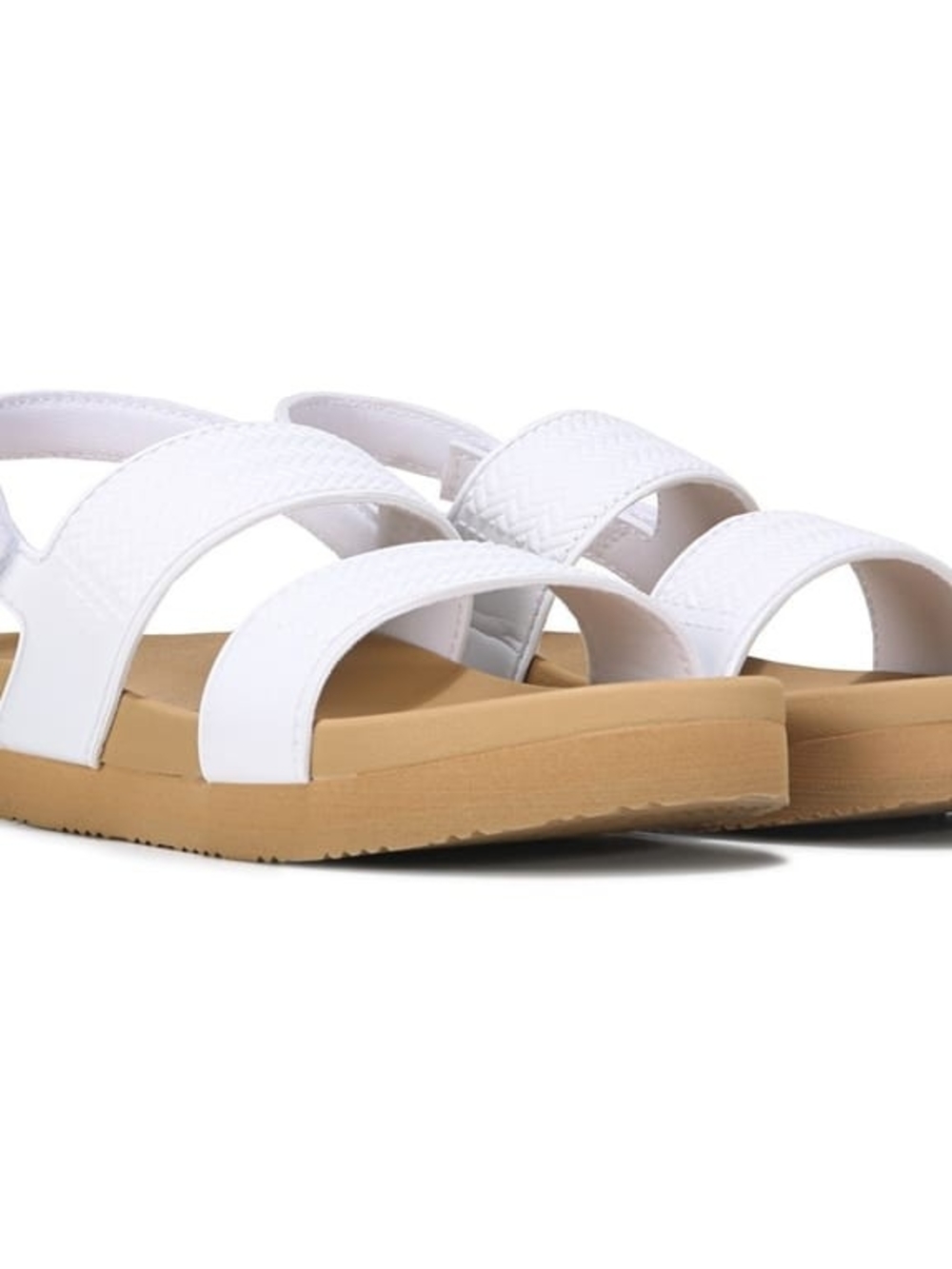 Reef Kids White Double-Strap Sandals with Tan Footbed